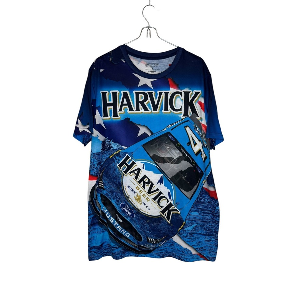 Stewart Haas Racing Men T-Shirt NASCAR All Over‎ Print Kevin Harvick #4 Medium